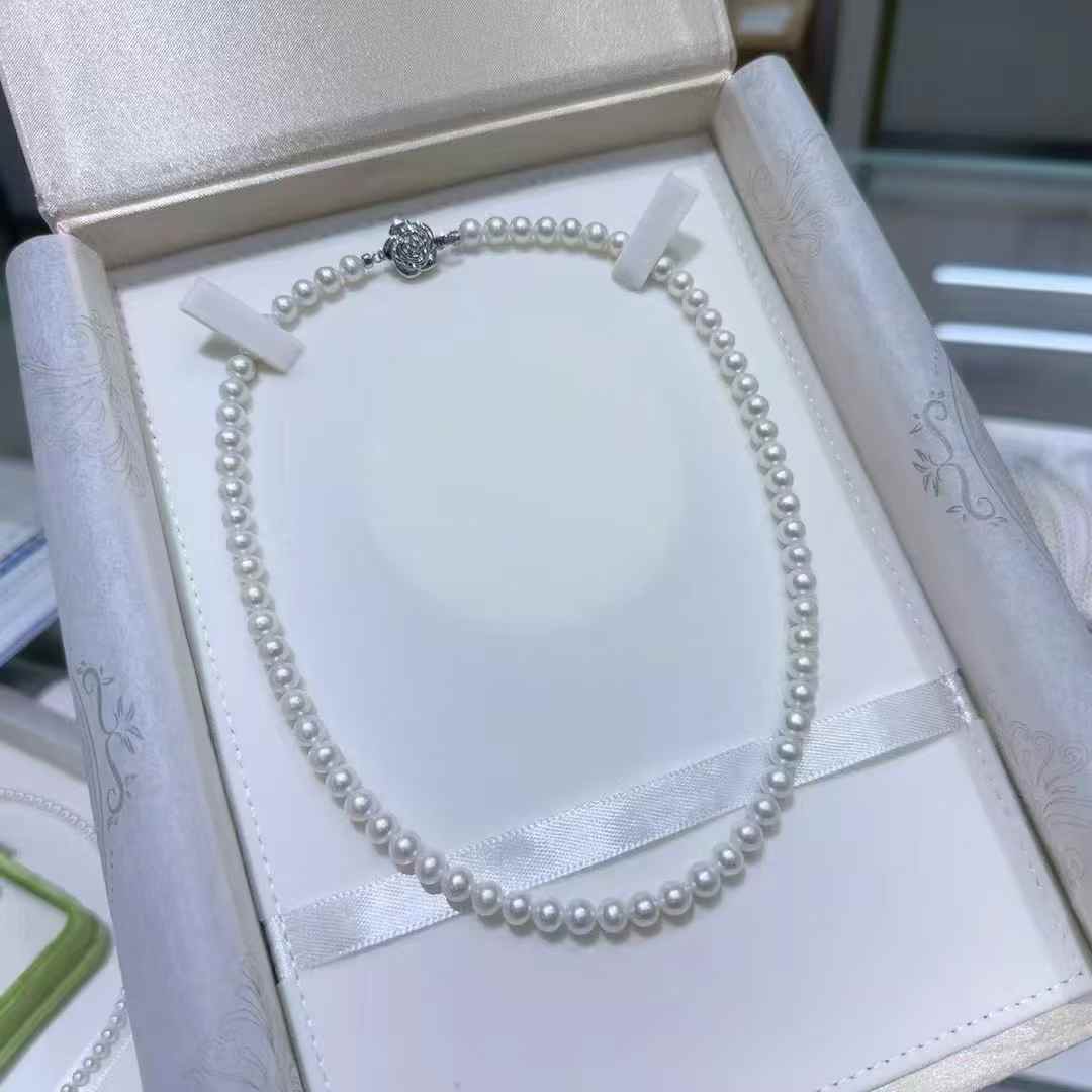 5-6mm Freshwater AK Pearl Necklace (Sterling Silver Clasp·Icy White)