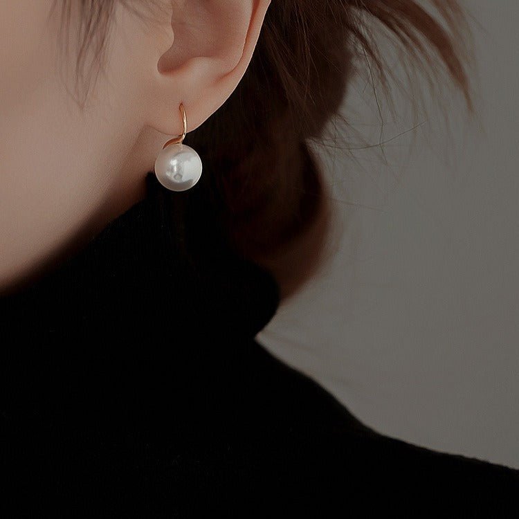 Crystal pearl earrings 12mm sterling silver 925 pearl earrings high heels models pearl earrings ear hooks 2025 new explosive models