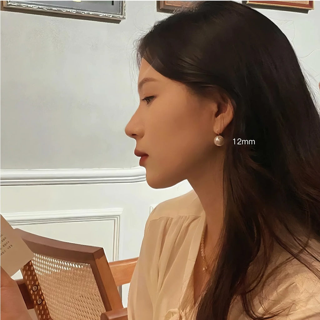 Crystal pearl earrings 12mm sterling silver 925 pearl earrings high heels models pearl earrings ear hooks 2025 new explosive models