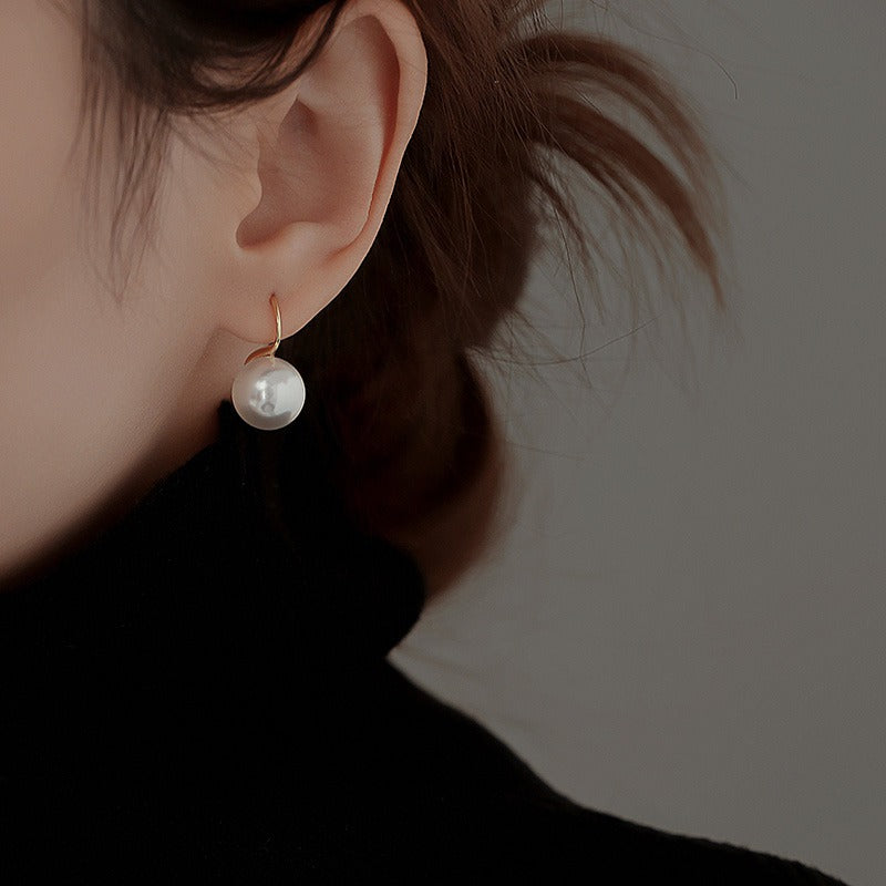 Crystal pearl earrings 12mm sterling silver 925 pearl earrings high heels models pearl earrings ear hooks 2025 new explosive models