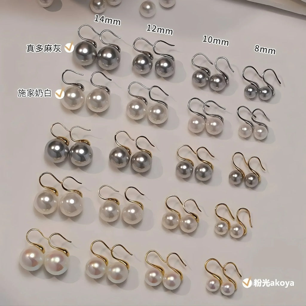 Crystal pearl earrings 12mm sterling silver 925 pearl earrings high heels models pearl earrings ear hooks 2025 new explosive models
