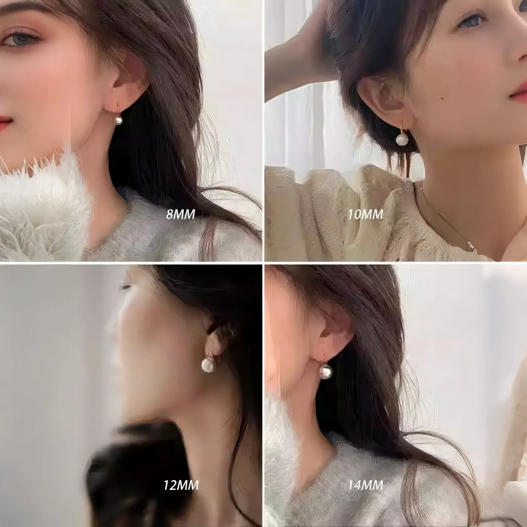 Crystal pearl earrings 12mm sterling silver 925 pearl earrings high heels models pearl earrings ear hooks 2025 new explosive models