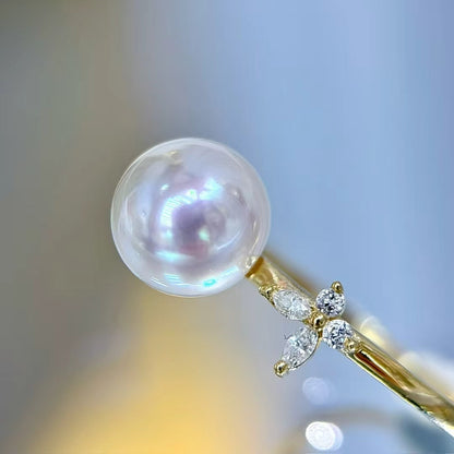 6mm freshwater pearl ring s925 silver /Everyday Essential/sunshine