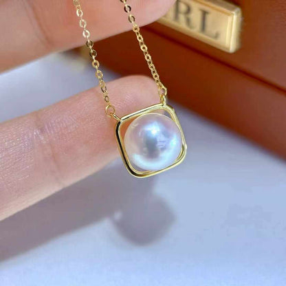 8-8.5mm akoya ➕18k gold accessories pendant necklace