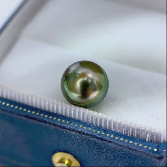 "Pacific Radiance" 10-11mm Round AAA Tahitian Pearl Jewelry - Oil-Lustre with Exquisite Overtone