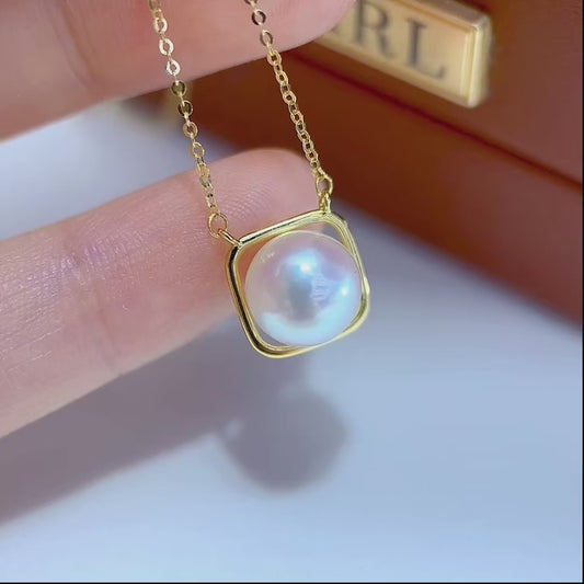 8-8.5mm akoya ➕18k gold accessories pendant necklace